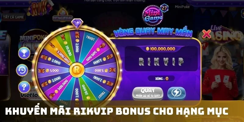 Ưu đãi tích hợp cho từng danh mục tại Rikvip