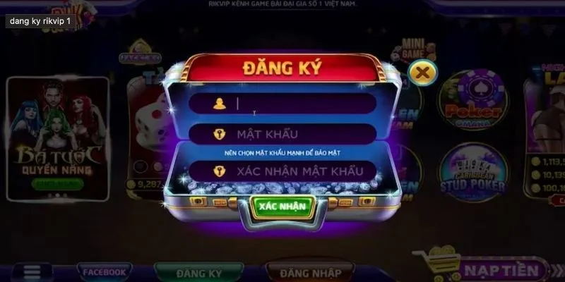 Hội viên cần điền đúng thông tin và mật khẩu Rikvip